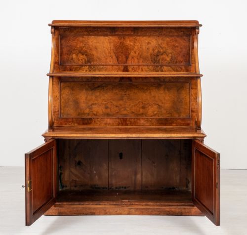 UNUSUAL BURR WALNUT WILLIAM IV SIDE CABINET - ADDITIONAL PHOTO 1