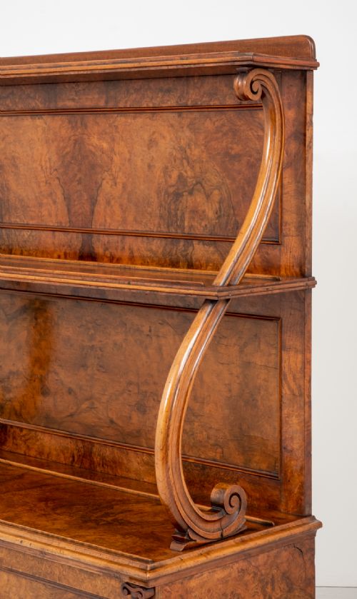 UNUSUAL BURR WALNUT WILLIAM IV SIDE CABINET - ADDITIONAL PHOTO 3