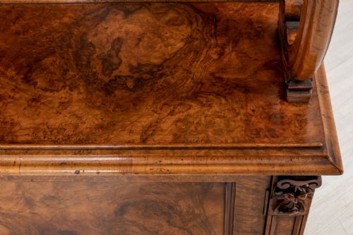UNUSUAL BURR WALNUT WILLIAM IV SIDE CABINET - ADDITIONAL PHOTO 4