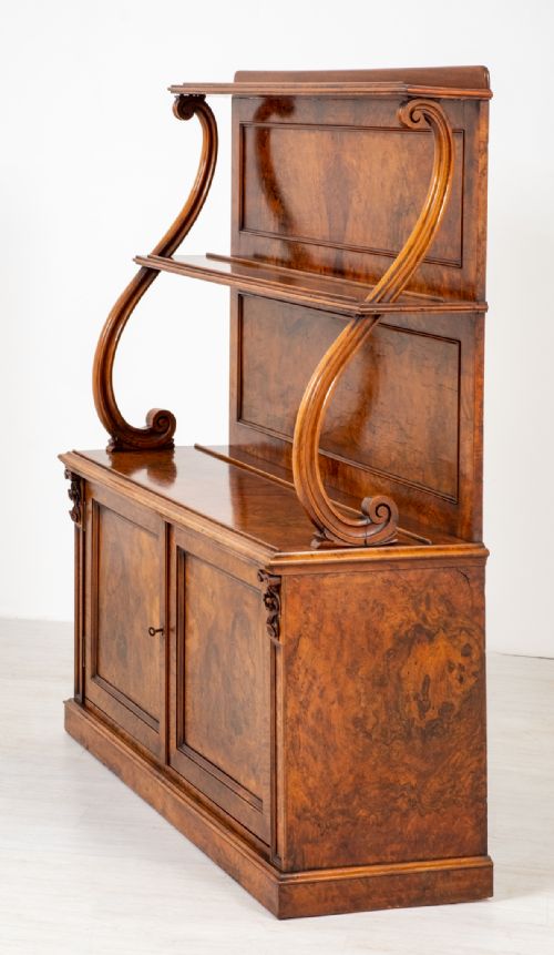 UNUSUAL BURR WALNUT WILLIAM IV SIDE CABINET - ADDITIONAL PHOTO 6