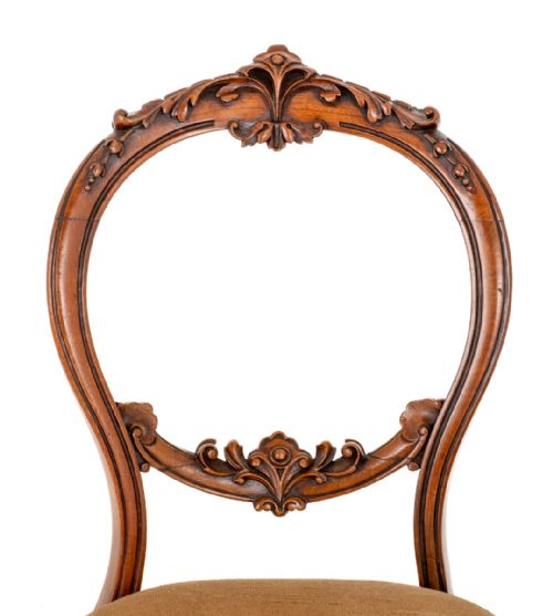 fig 1. Pretty Pair of Victorian Walnut Side Chairs