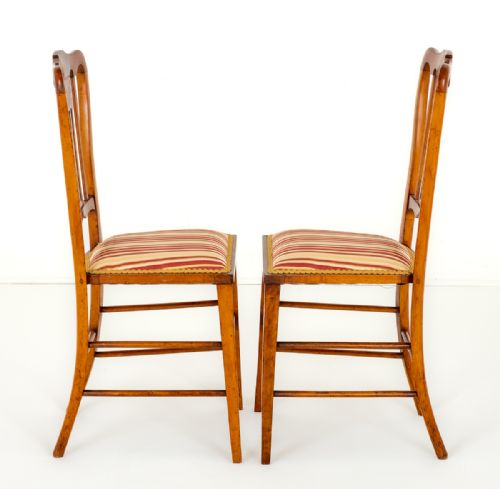 PAIR OF SATINWOOD BEDROOM CHAIRS - ADDITIONAL PHOTO 3