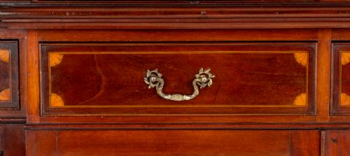 SHERATON REVIVAL LAMB CO MAHOGANY BREAKFRONT BOOKCASE - ADDITIONAL PHOTO 5