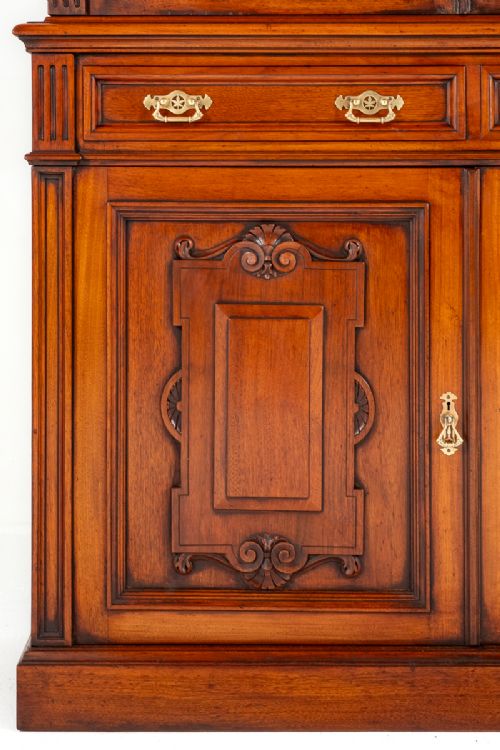 fig 1. Victorian Walnut 3 Door Glazed Bookcase