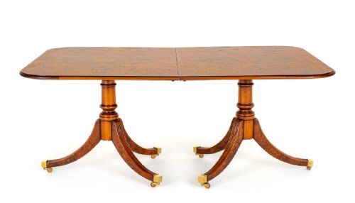 fig 1. Burr Walnut Regency Revival Dining Table