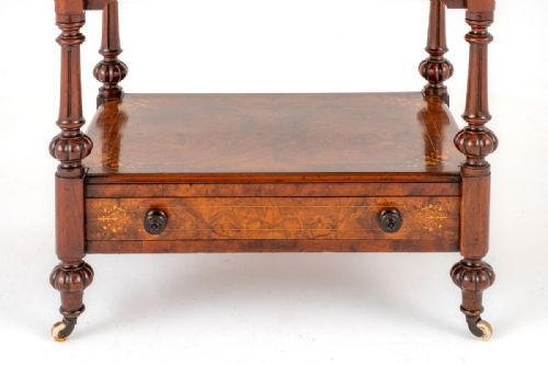 VICTORIAN BURR WALNUT WHATNOT - ADDITIONAL PHOTO 1