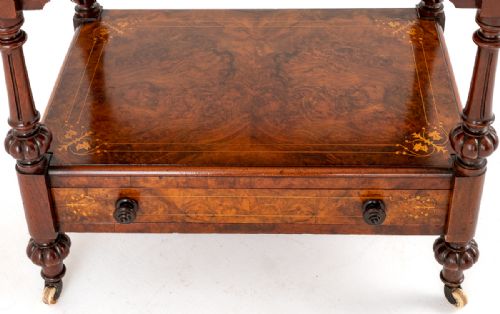 VICTORIAN BURR WALNUT WHATNOT - ADDITIONAL PHOTO 6