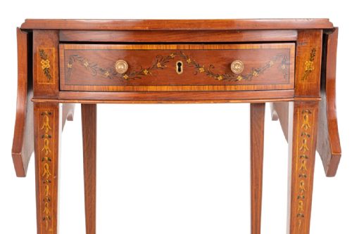 PAIR OF SHERATON REVIVAL MAHOGANY PEMBROKE TABLES - ADDITIONAL PHOTO 1