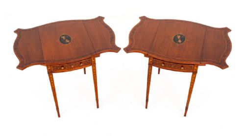 PAIR OF SHERATON REVIVAL MAHOGANY PEMBROKE TABLES - ADDITIONAL PHOTO 2