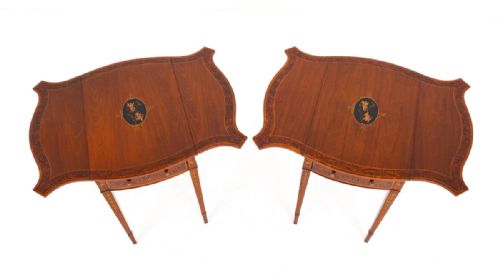 PAIR OF SHERATON REVIVAL MAHOGANY PEMBROKE TABLES - ADDITIONAL PHOTO 3