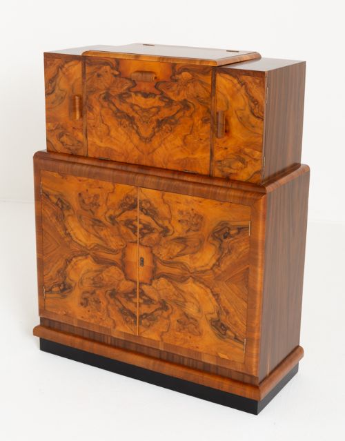 Stunning Art Deco Walnut Cocktail Cabinet