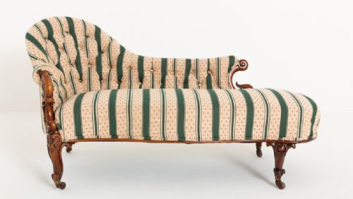 PRETTY VICTORIAN MAHOGANY CHAISE LONGUE - ADDITIONAL PHOTO 6