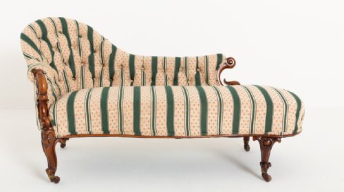 PRETTY VICTORIAN MAHOGANY CHAISE LONGUE - ADDITIONAL PHOTO 1