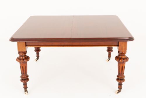 VICTORIAN MAHOGANY 2 LEAF EXTENDING DINING TABLE - ADDITIONAL PHOTO 2
