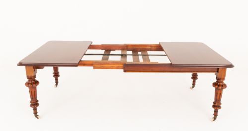 VICTORIAN MAHOGANY 2 LEAF EXTENDING DINING TABLE - ADDITIONAL PHOTO 4