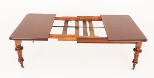 VICTORIAN MAHOGANY 2 LEAF EXTENDING DINING TABLE - ADDITIONAL PHOTO 5