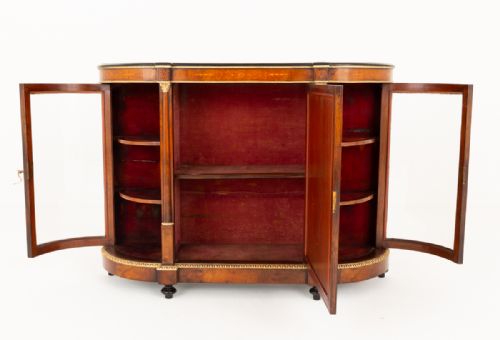 VICTORIAN BURR WALNUT CREDENZA - ADDITIONAL PHOTO 6