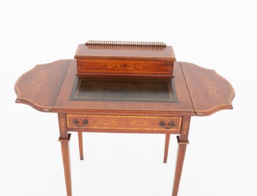 PRETTY SHERATON REVIVAL LADIES WRITING TABLE - ADDITIONAL PHOTO 1