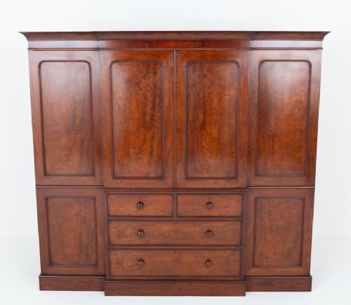 fig 1. Victorian Mahogany Gentleman's Breakfront Wardrobe
