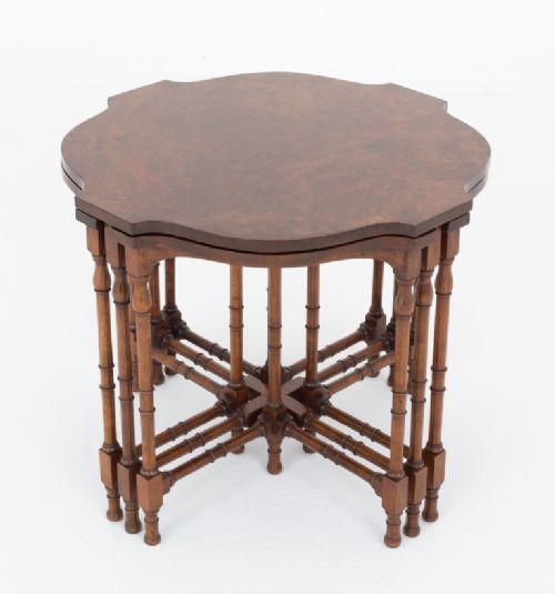 Nest of 5 Burr Walnut Tables