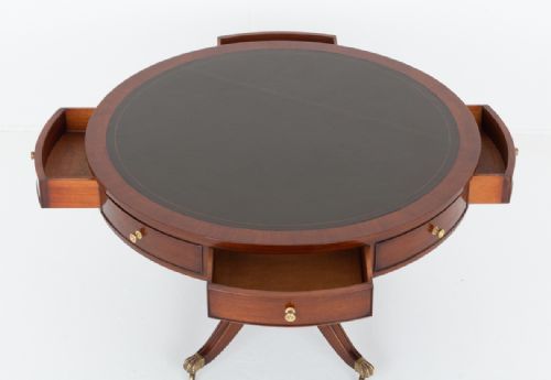 GEORGIAN REVIVAL MAHOGANY DRUM TABLE - ADDITIONAL PHOTO 1