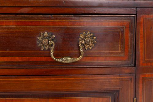 SHERATON REVIVAL BOW FRONTED LIBRARY BOOKCASE - ADDITIONAL PHOTO 2