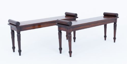 PAIR OF WILLIAM IV ROSEWOOD WINDOW SEATS - ADDITIONAL PHOTO 1