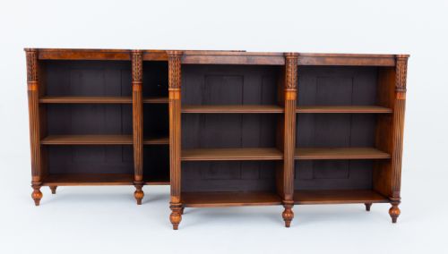PAIR OF REGENCY STYLE BURR WALNUT OPEN BOOKCASES - ADDITIONAL PHOTO 2
