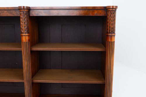 PAIR OF REGENCY STYLE BURR WALNUT OPEN BOOKCASES - ADDITIONAL PHOTO 5