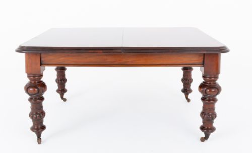 VICTORIAN MAHOGANY 2 LEAF EXTENDING DINING TABLE - ADDITIONAL PHOTO 5