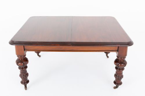 VICTORIAN MAHOGANY 2 LEAF EXTENDING DINING TABLE - ADDITIONAL PHOTO 1