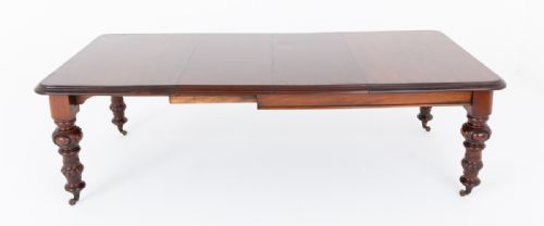 VICTORIAN MAHOGANY 2 LEAF EXTENDING DINING TABLE - ADDITIONAL PHOTO 4