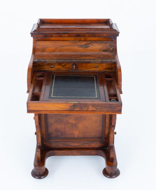 fig 1. Victorian Burr Walnut Pop Up Davenport