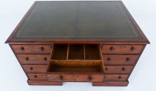 VICTORIAN MAHOGANY 18 DRAWER PARTNERS DESK - ADDITIONAL PHOTO 3