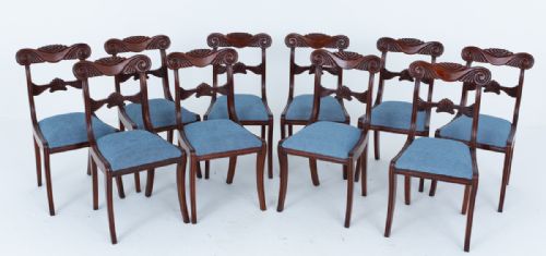 SET OF 10 REGENCY STYLE MAHOGANY DINING CHAIRS - ADDITIONAL PHOTO 1