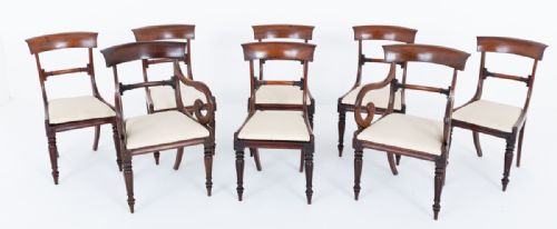 Set of 8 (6 + 2) Mahogany Regency Period Dining Chairs