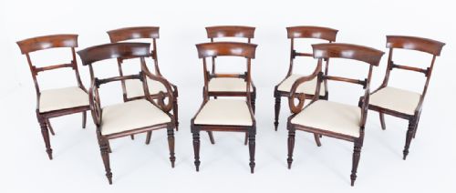 fig 1. Set of 8 (6 + 2) Mahogany Regency Period Dining Chairs