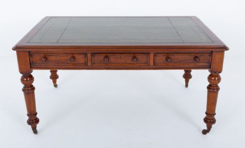 fig 1. Victorian Mahogany 6 Drawer Writing Table