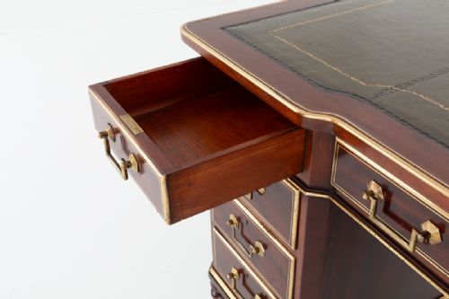 IMPRESSIVE ROSEWOOD PEDESTAL DESK - ADDITIONAL PHOTO 10