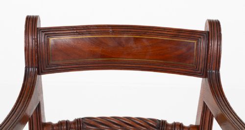 PAIR OF REGENCY MAHOGANY ELBOW CHAIRS - ADDITIONAL PHOTO 4