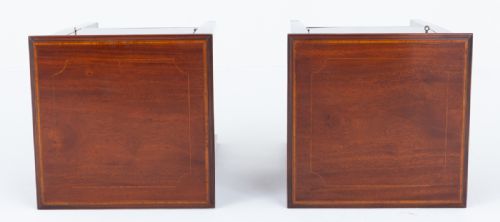 PAIR OF SHERATON REVIVAL MAHOGANY BEDSIDE CABINETS - ADDITIONAL PHOTO 5