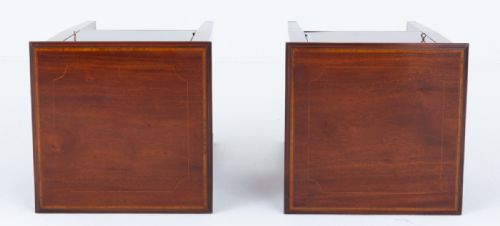 PAIR OF SHERATON REVIVAL MAHOGANY BEDSIDE CABINETS - ADDITIONAL PHOTO 6