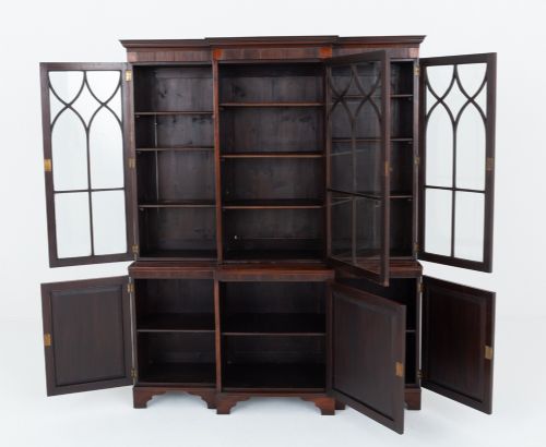 GEORGIAN STYLE MAHOGANY BREAKFRONT BOOKCASE - ADDITIONAL PHOTO 8