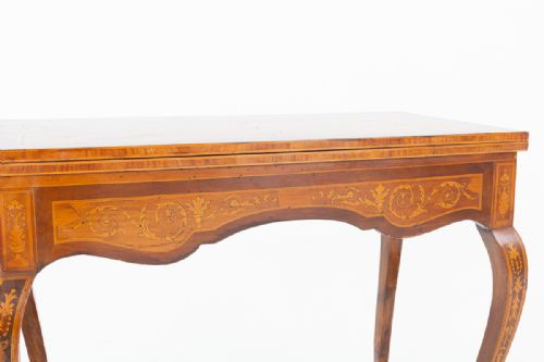 AMAZING FRENCH WALNUT INLAID GAMES TABLE - ADDITIONAL PHOTO 3