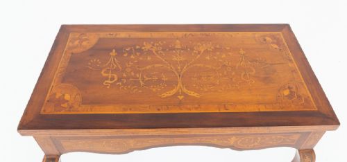 AMAZING FRENCH WALNUT INLAID GAMES TABLE - ADDITIONAL PHOTO 5