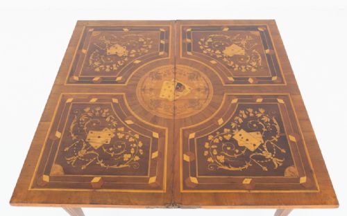 AMAZING FRENCH WALNUT INLAID GAMES TABLE - ADDITIONAL PHOTO 7