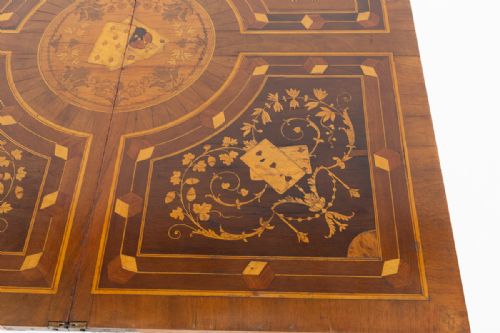 AMAZING FRENCH WALNUT INLAID GAMES TABLE - ADDITIONAL PHOTO 9