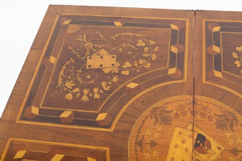 AMAZING FRENCH WALNUT INLAID GAMES TABLE - ADDITIONAL PHOTO 11