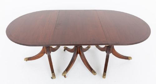 REGENCY REVIVAL 3 PEDESTAL DINING TABLE - ADDITIONAL PHOTO 1