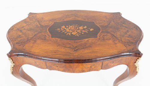 PRETTY FRENCH WALNUT CENTRE TABLE - ADDITIONAL PHOTO 3